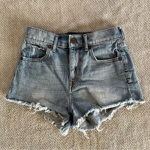 Express Denim Shorts Size 00 Distressed Frayed Hem Blue Jean Cutoff